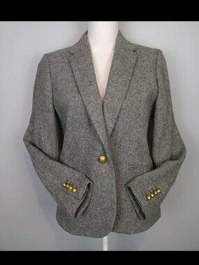 J. Crew Campbell Blazer  Donegal Wool Size 8 Gray jacket